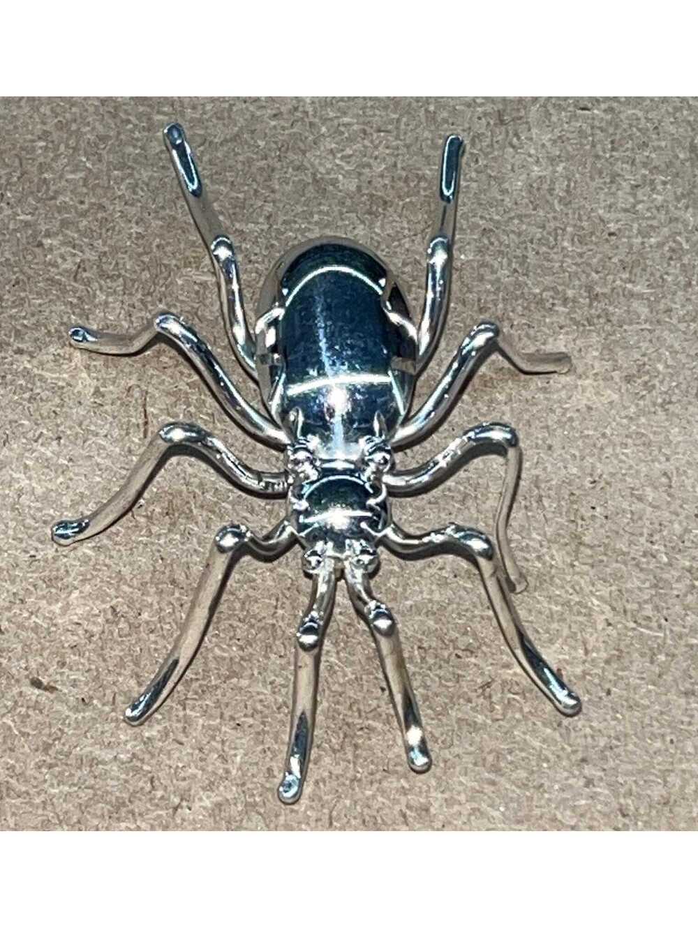 Native American Navajo handmade sterling silver spider pin -Effie Garfield